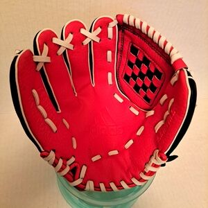 Adidas boys' red and navy blue baseball glove